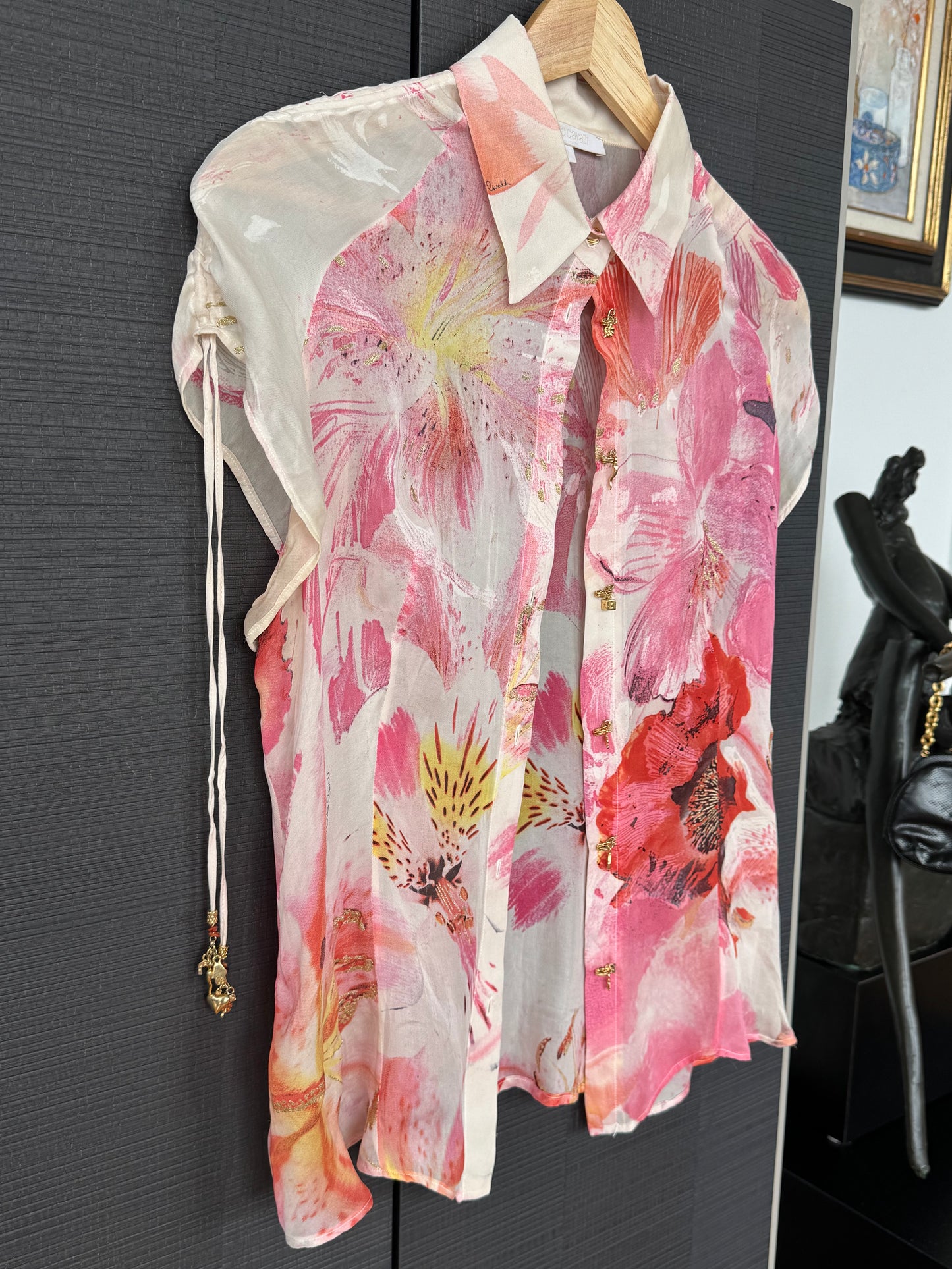Roberto Cavalli 1990s Silk Charm Top