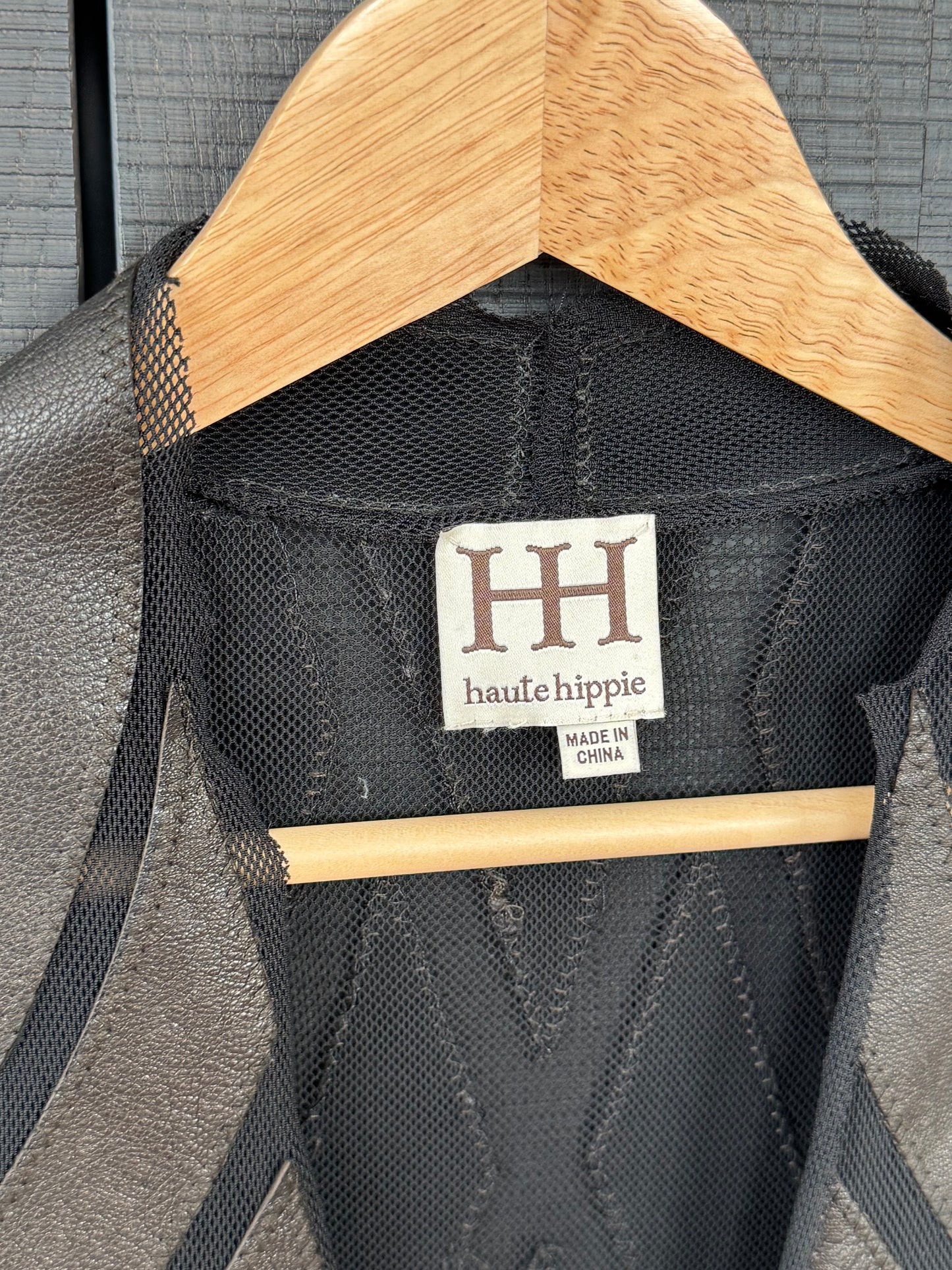 Haute Hippie Leather & Mesh Jacket