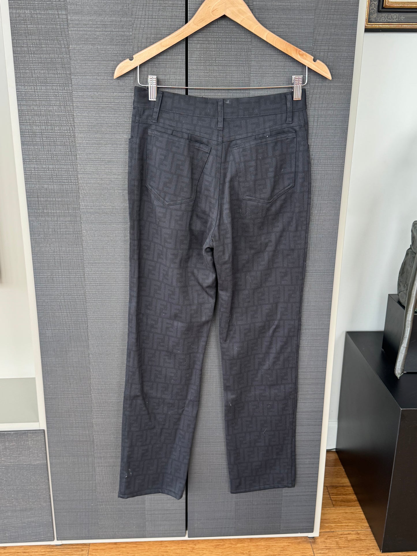 Fendi Zucca Monogram Black Stretch Pants