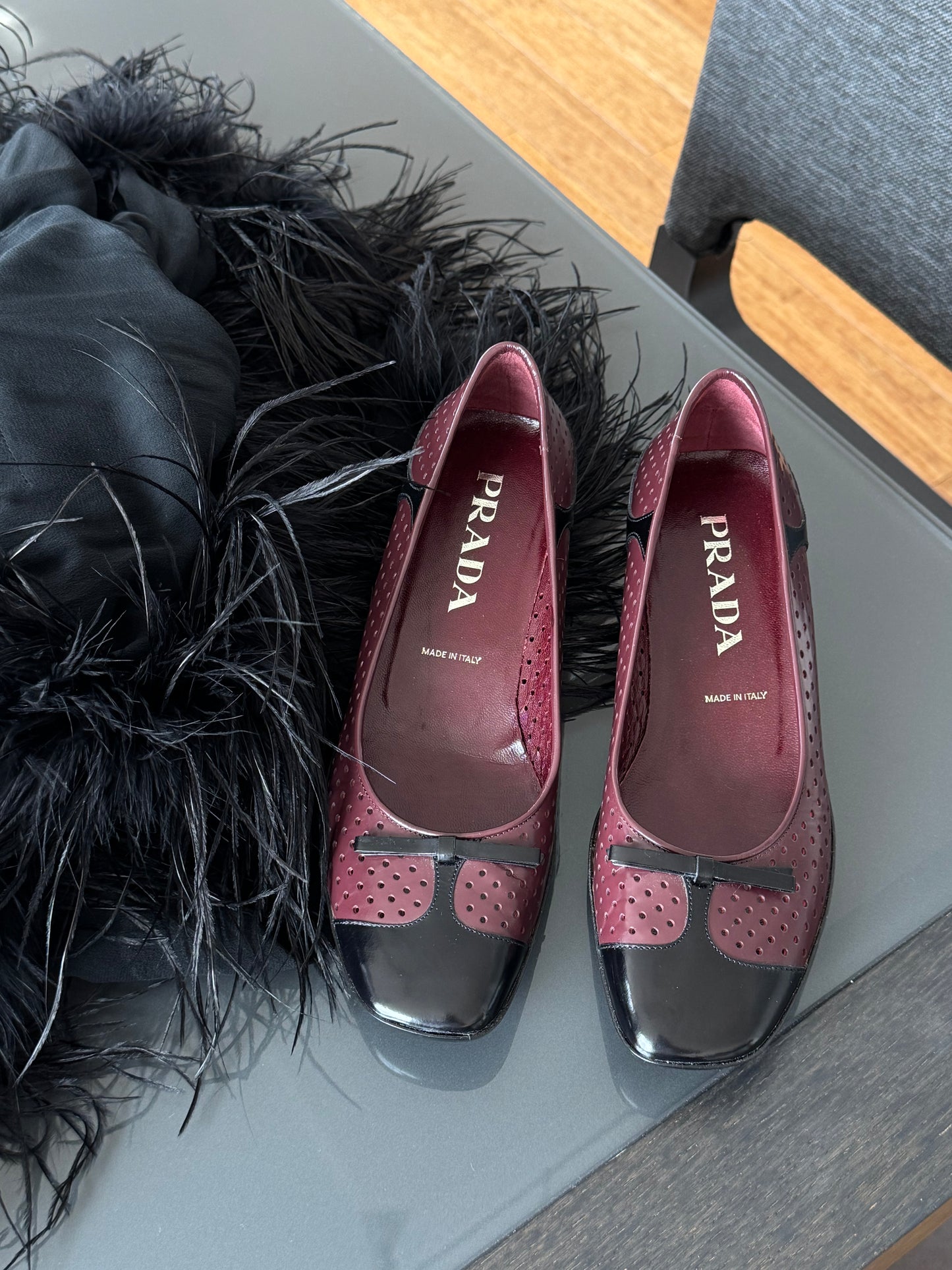 Prada Late 1990s / Early 2000s Perforated Heels 36.5
