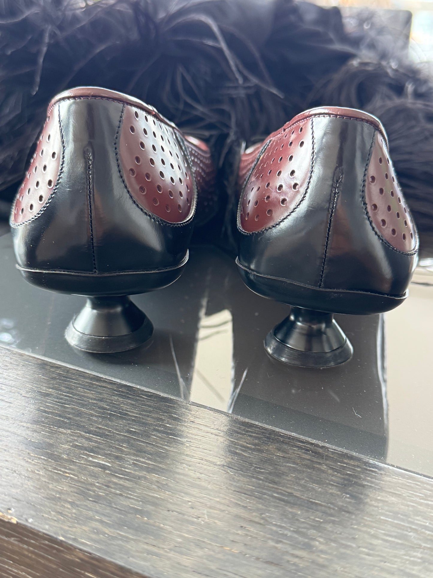 Prada Late 1990s / Early 2000s Perforated Heels 36.5