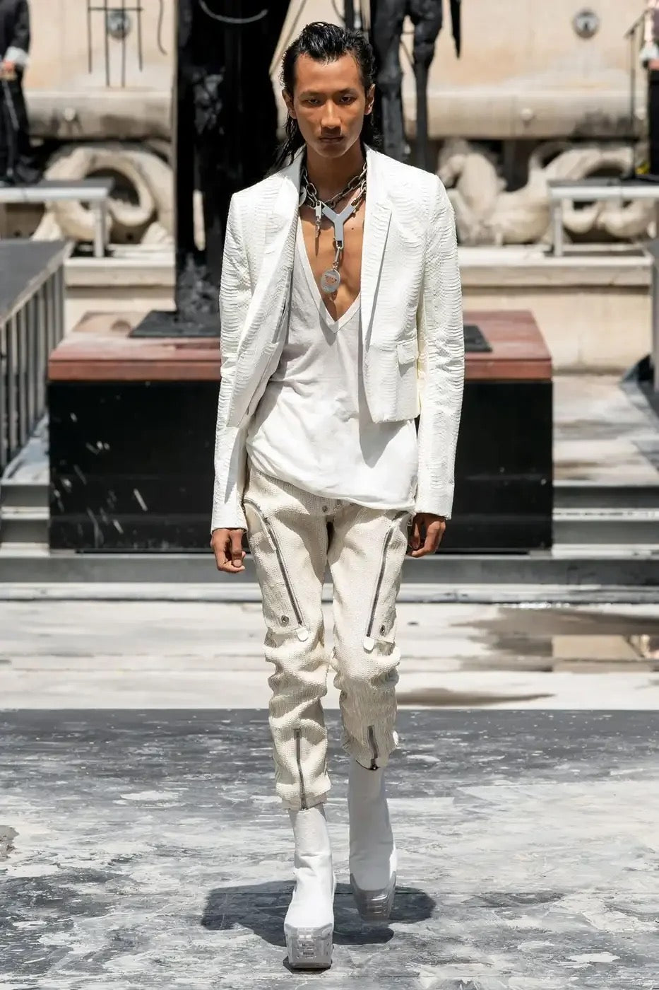 Rick Owens SS2020 Tecuatl Sequin Cargo Pants