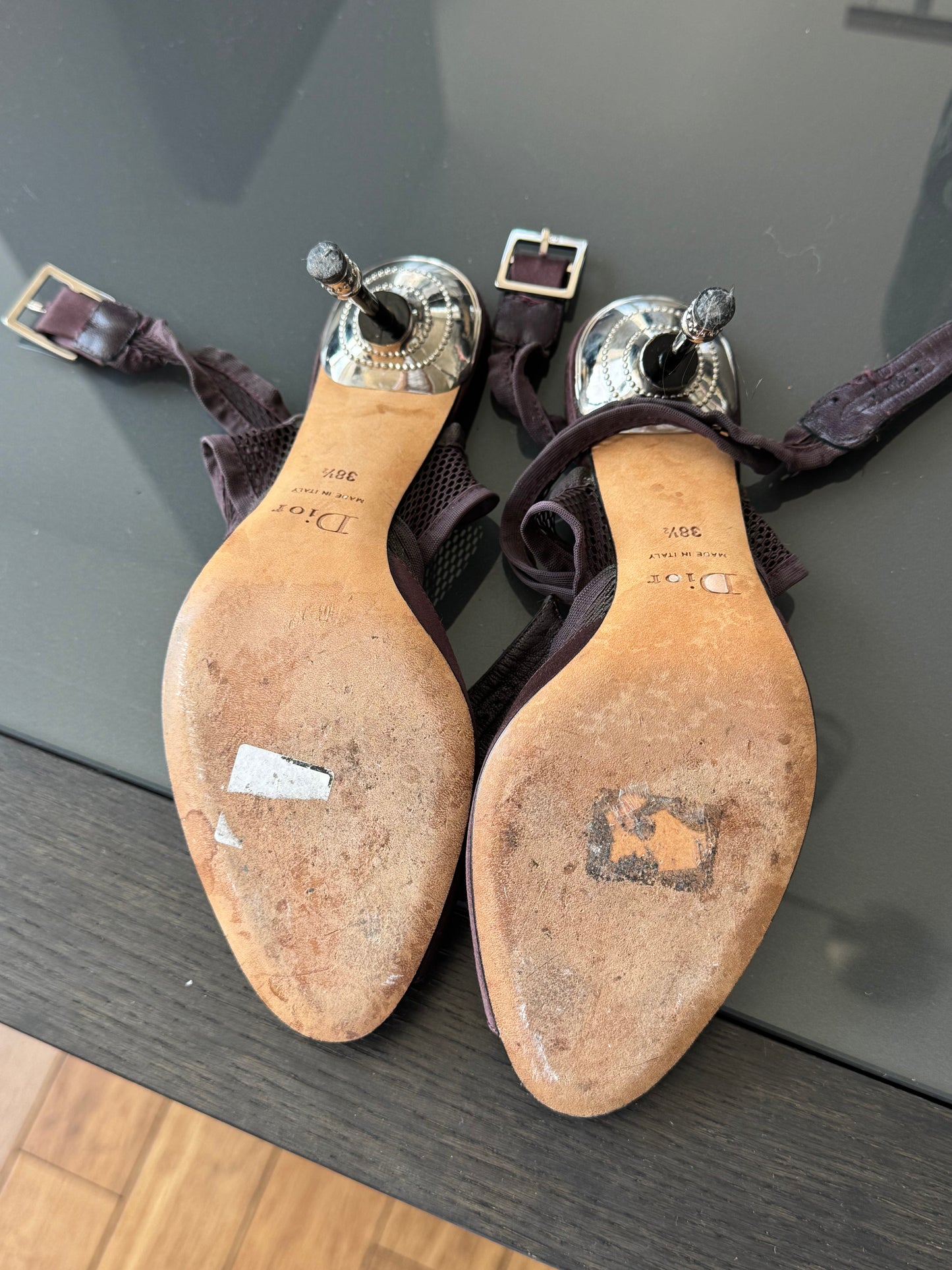 Dior by John Galliano Silk Wrap-Around Heels 38.5