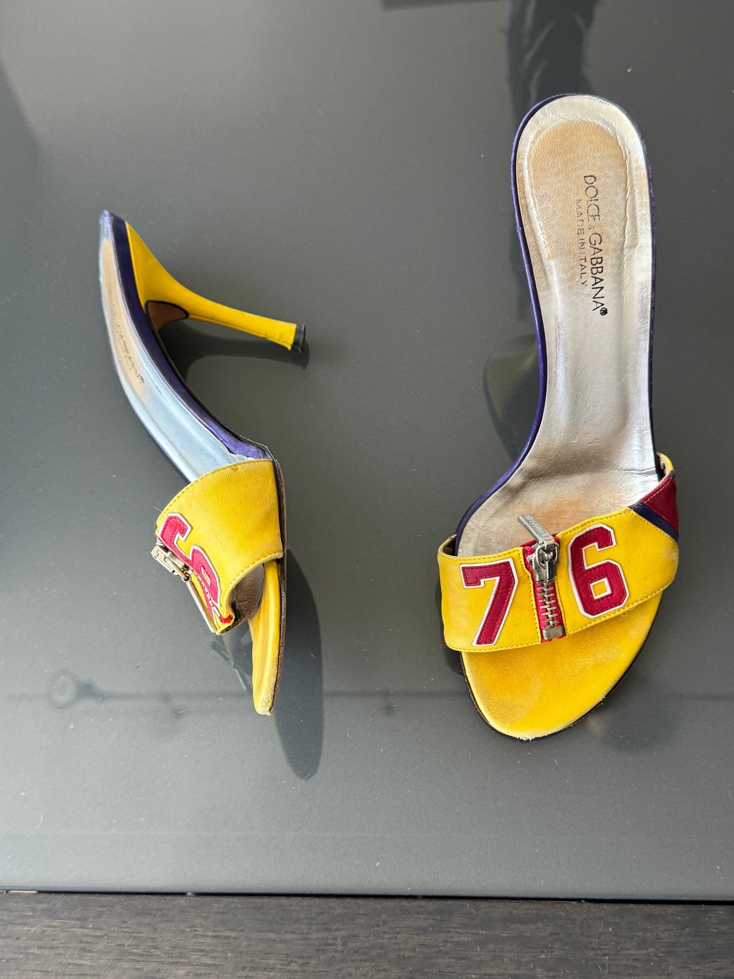 Vintage Dolce & Gabbana “76” Zipper Mules 37