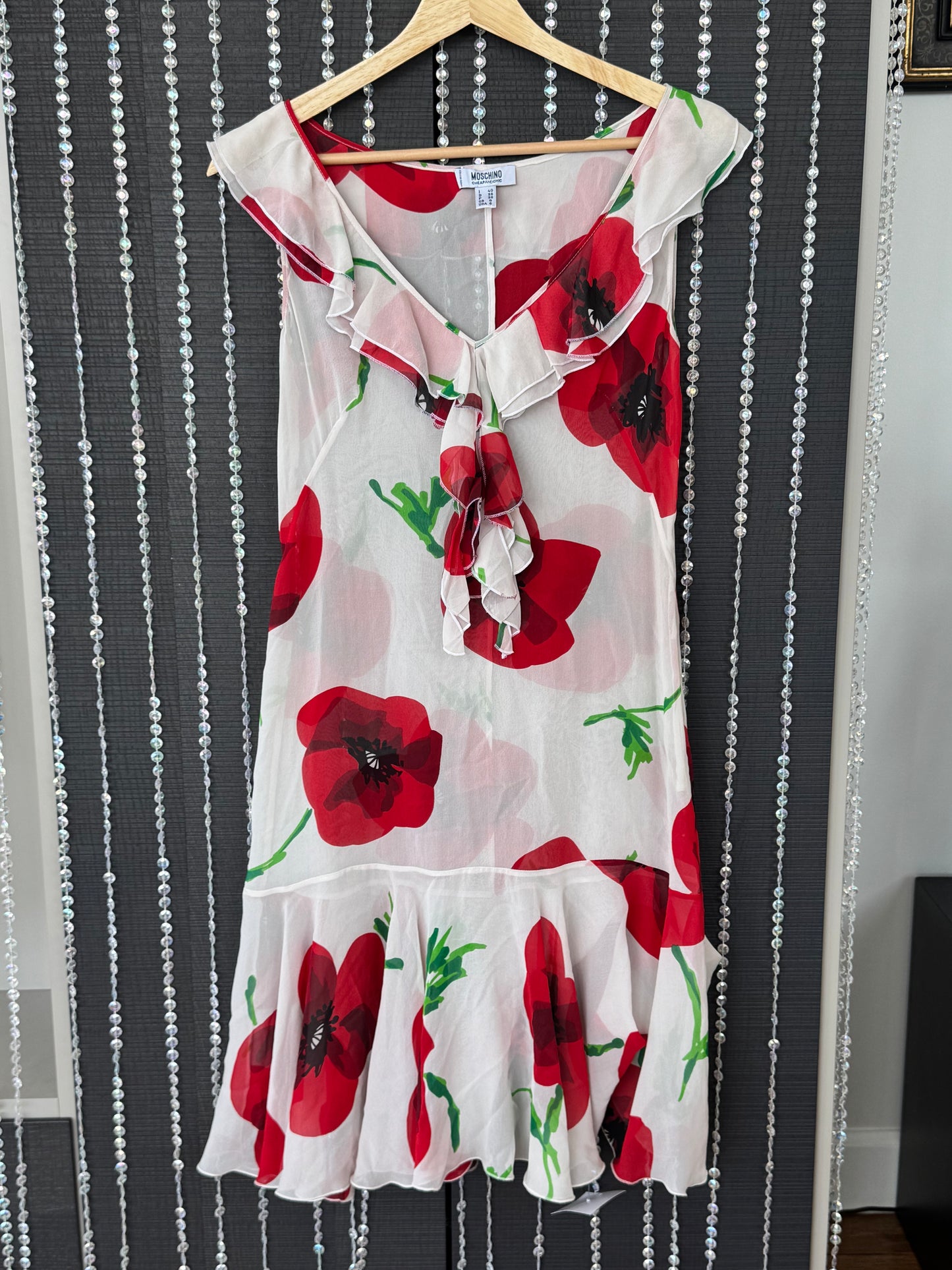 Vintage Moschino Cheap & Chic Silk Poppy Dress