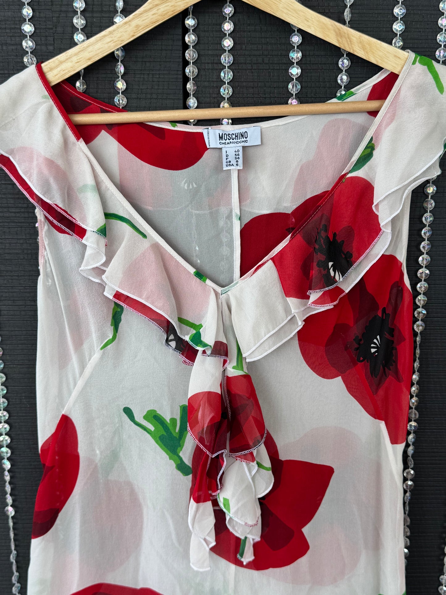 Vintage Moschino Cheap & Chic Silk Poppy Dress