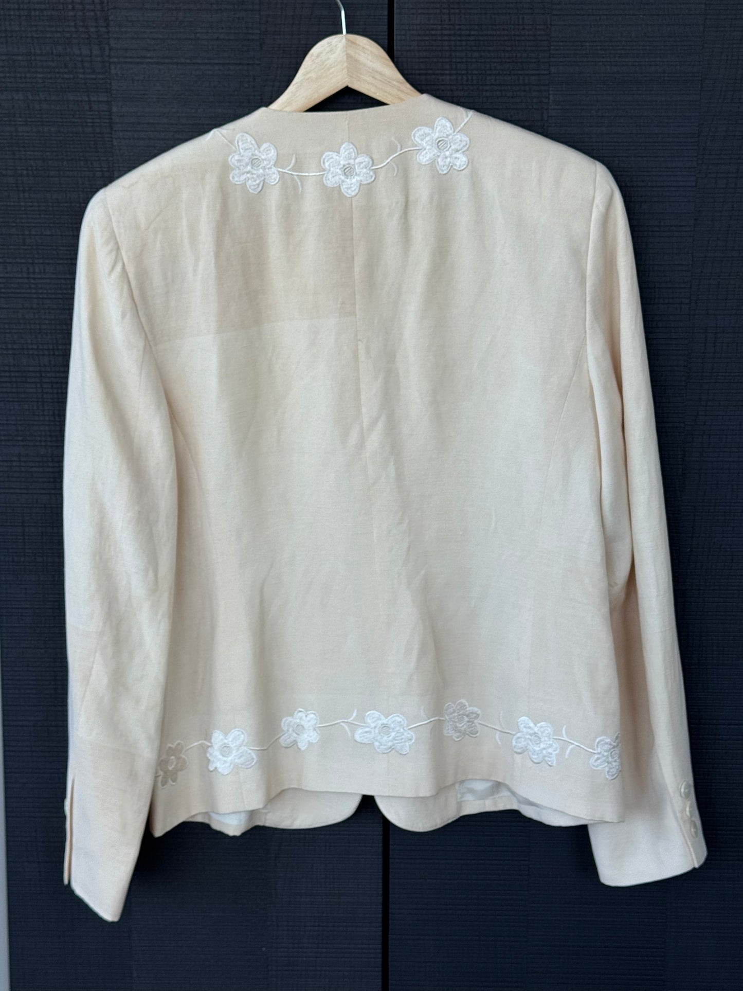 Vintage Jaeger Silk Floral Embroidered Blazer