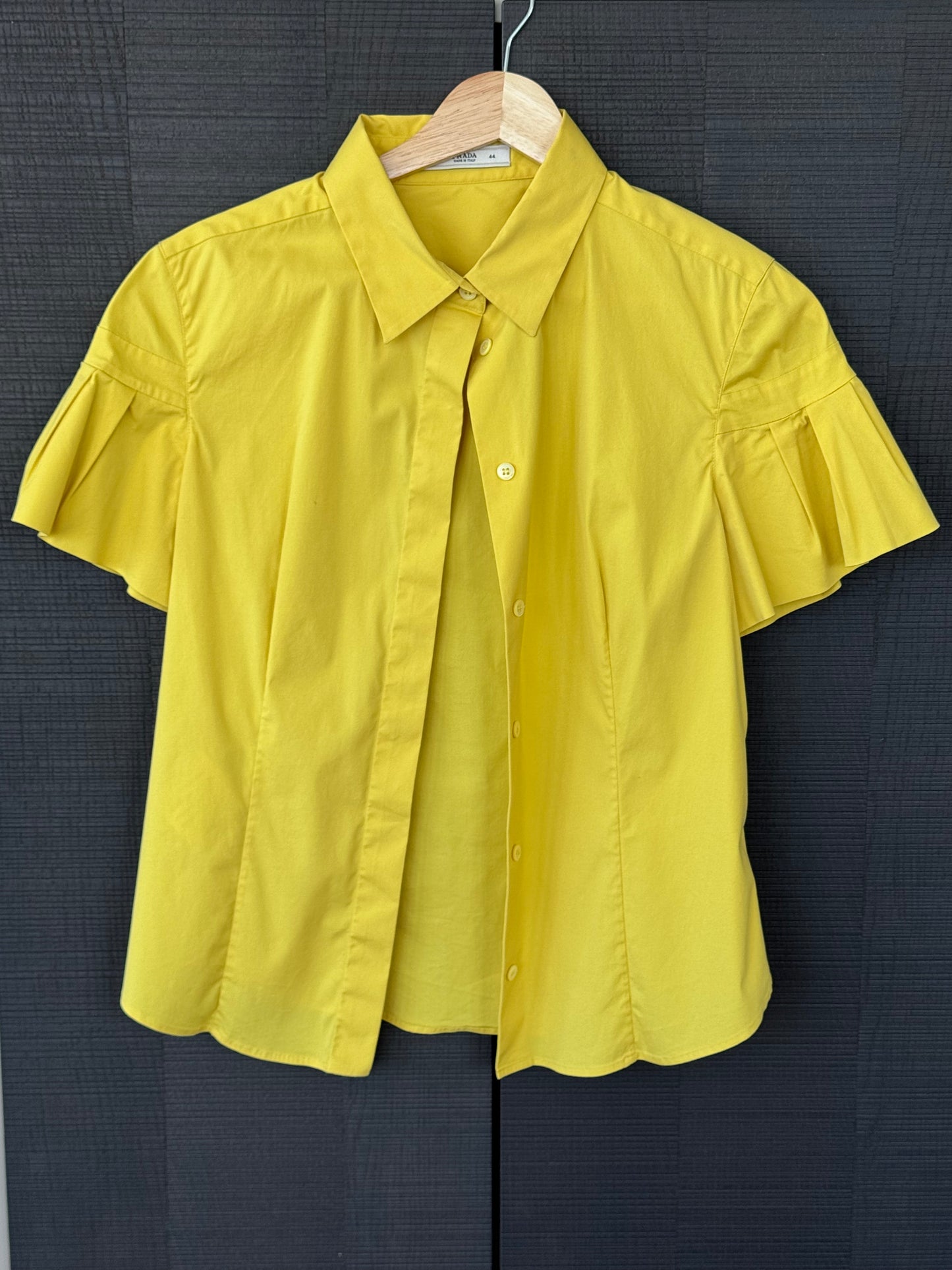 Prada Early 2000s Ruffle Sleeve Shirt