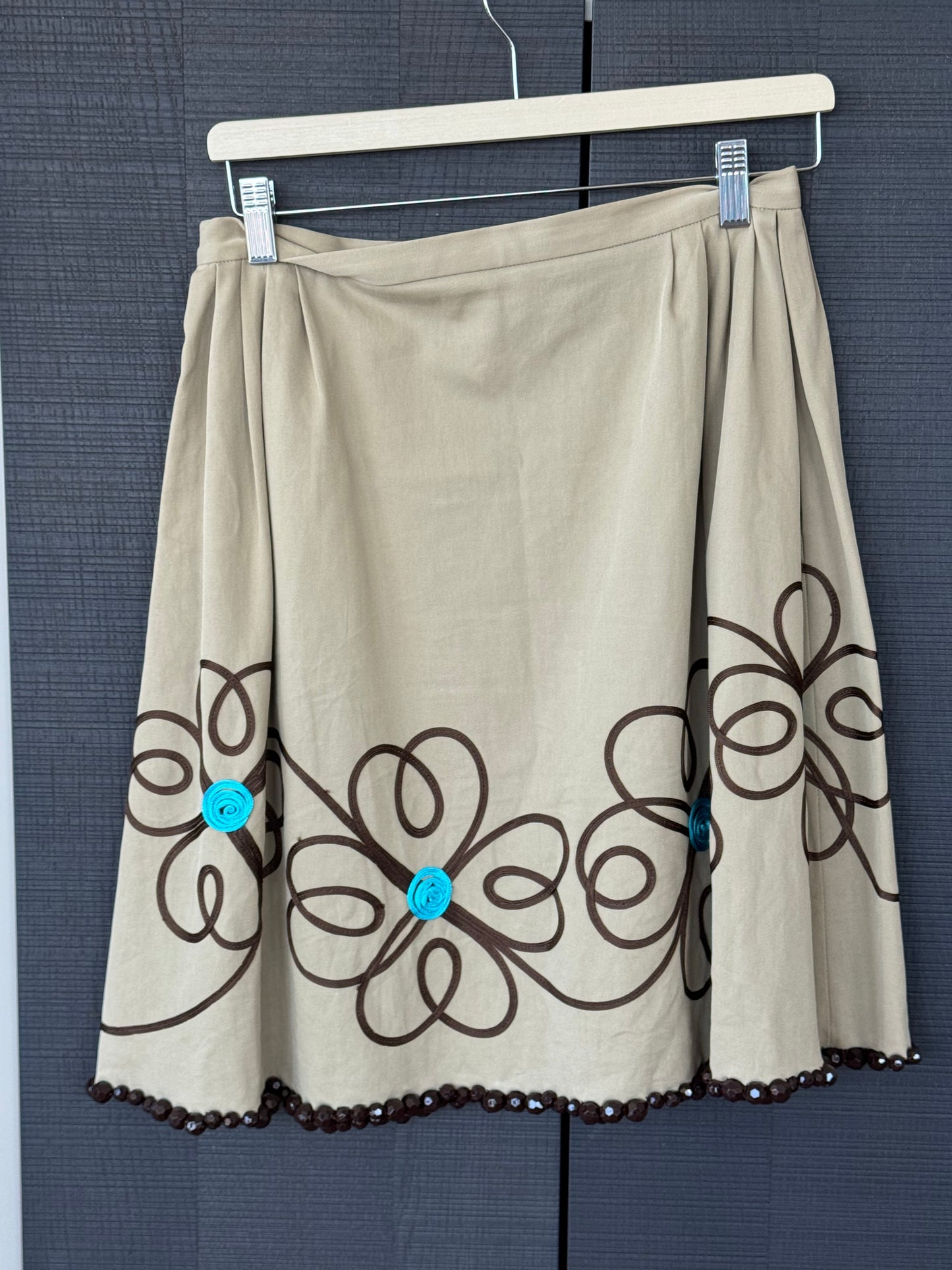Vintage Moschino Cheap and Chic Beaded Floral Skirt
