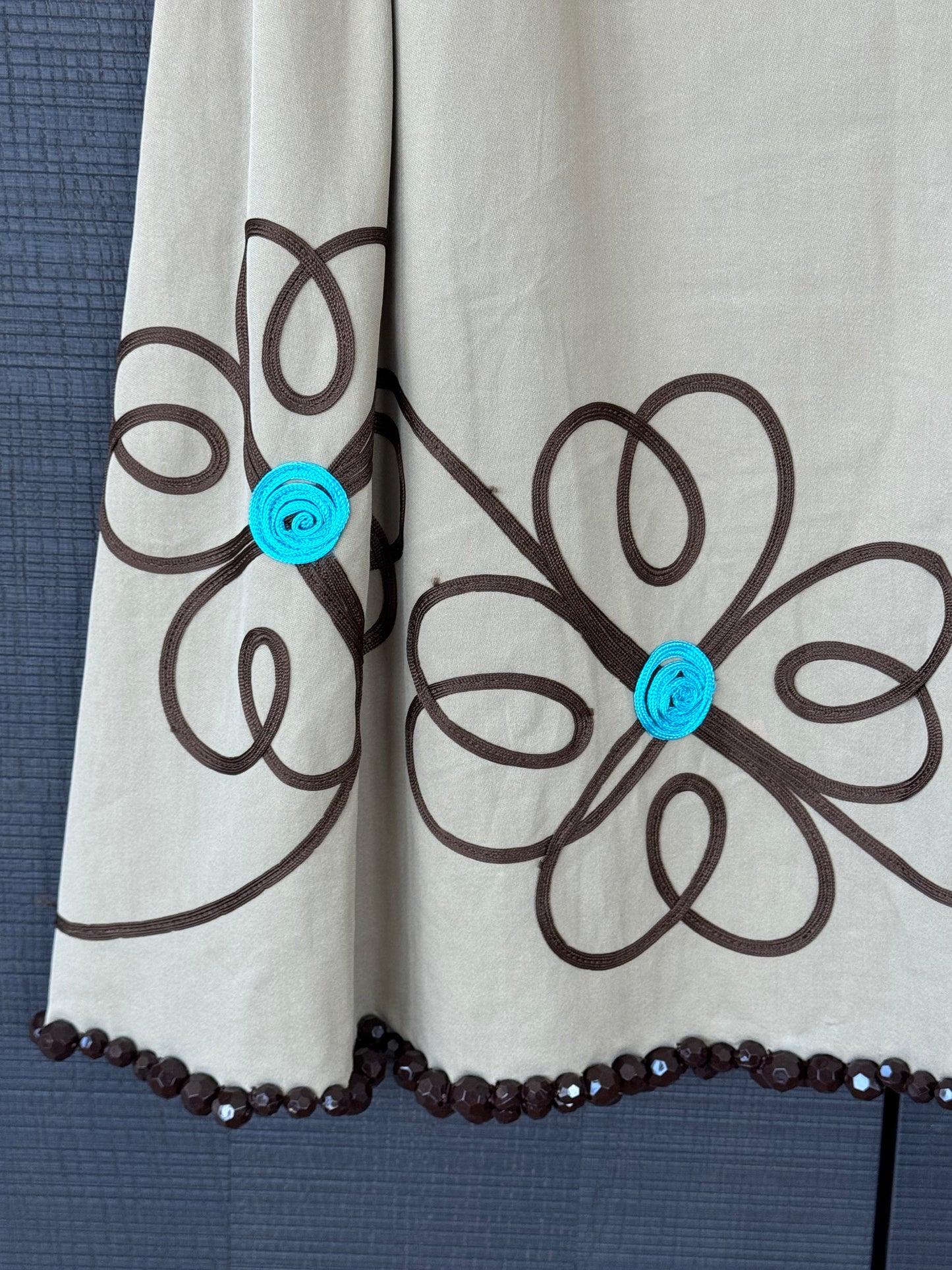 Vintage Moschino Cheap and Chic Beaded Floral Skirt