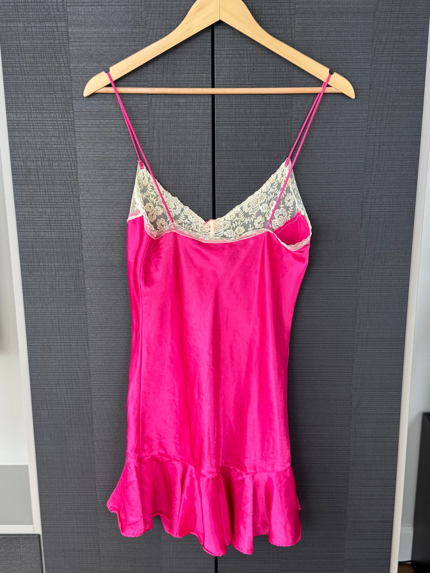 Vintage Victoria's Secret Gold Label Pink Mini Slip Dress