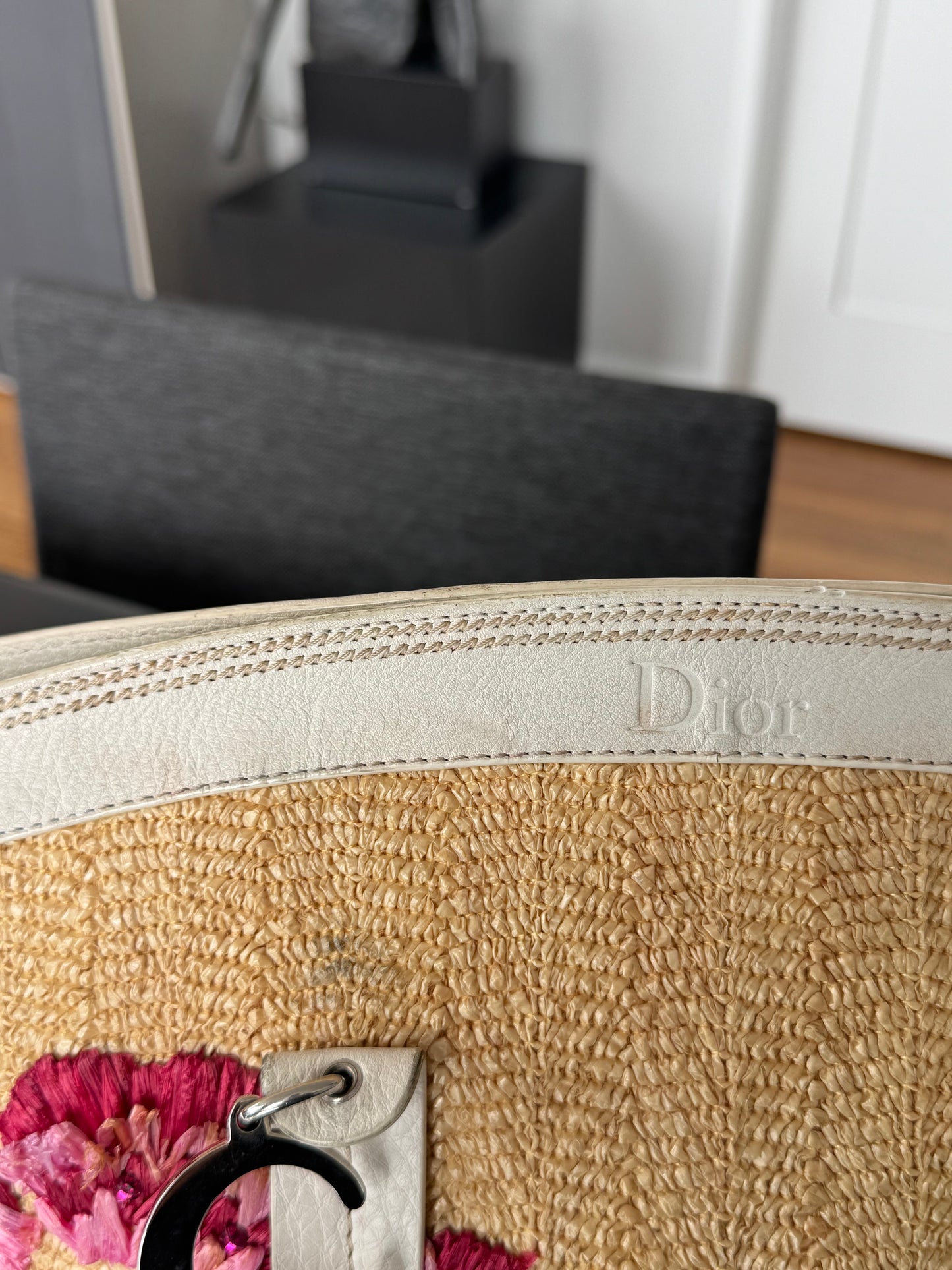 Christian Dior by John Galliano SS2005 Floral Raffia Tote