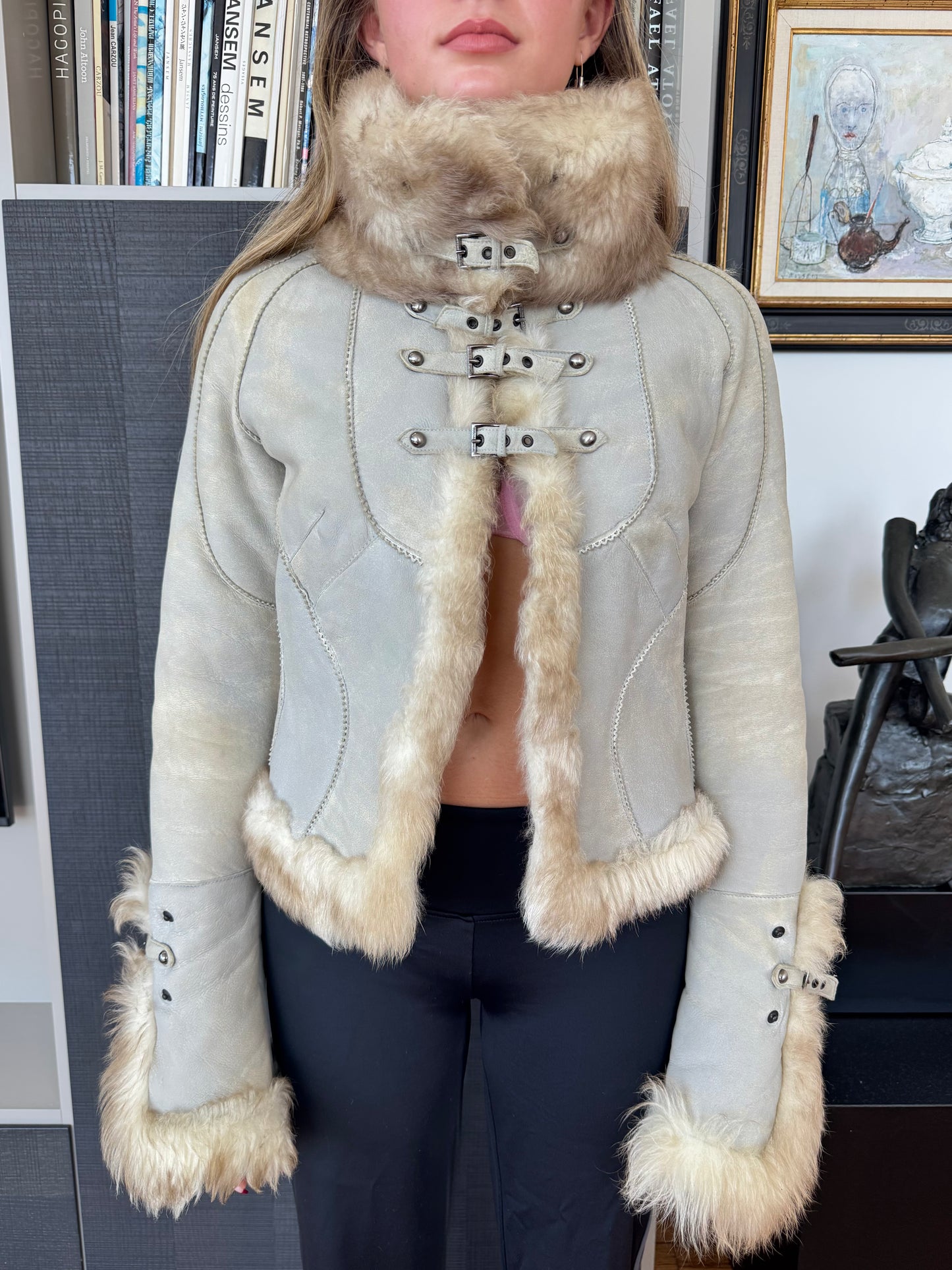 Roberto Cavalli FW2004 Rare Mink Fur & Suede Buckle Jacket