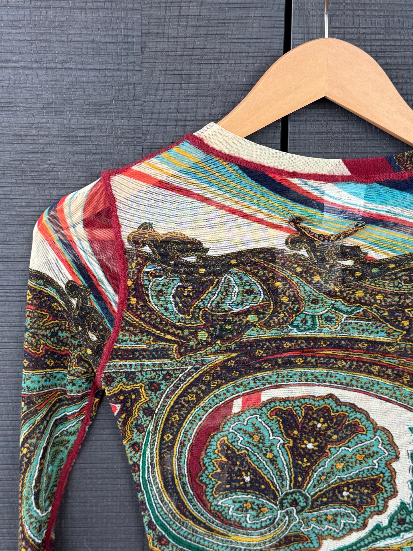 Vintage Jean Paul Gaultier Maille Paisley & Psychedelic Mesh Long Sleeve