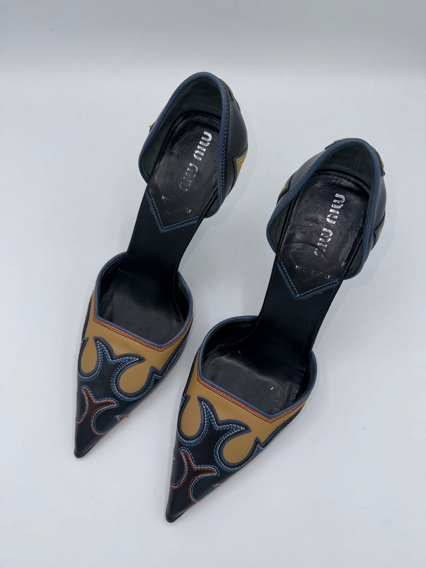 Miu Miu Western Mules 35 (runs like 37/37.5)