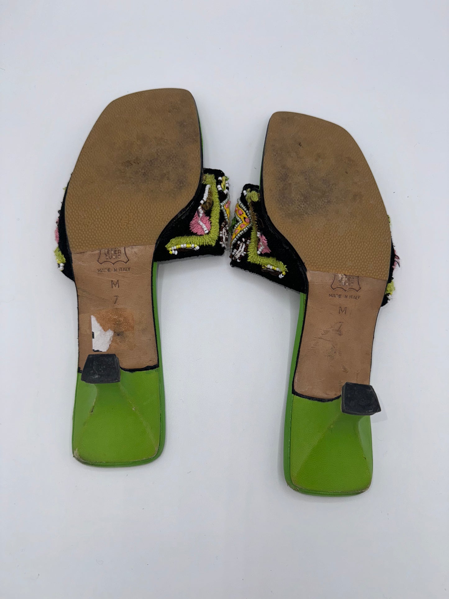 Fendi Beaded Green Mules 7