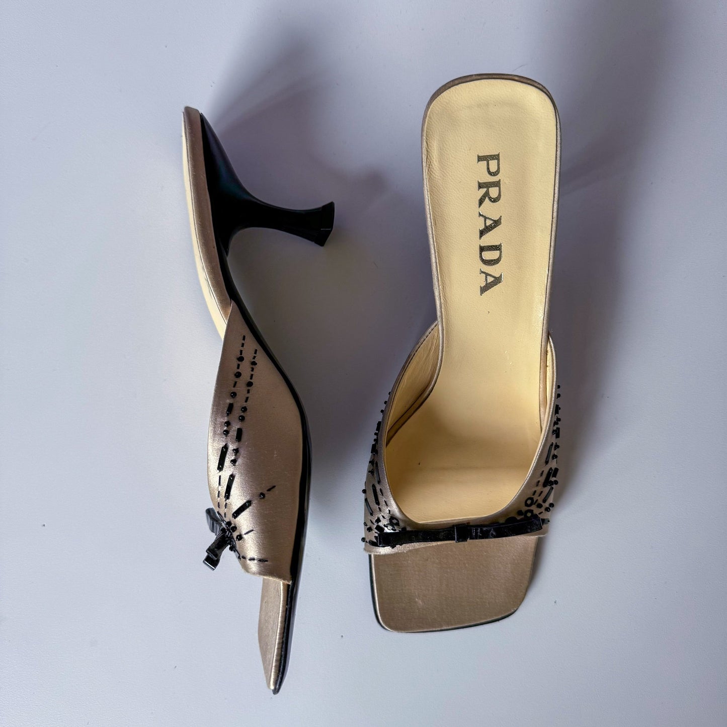 Prada Vintage Beaded Sandal Mules 39.5