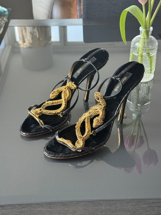 Vintage Roberto Cavalli Python Snake Heels 38