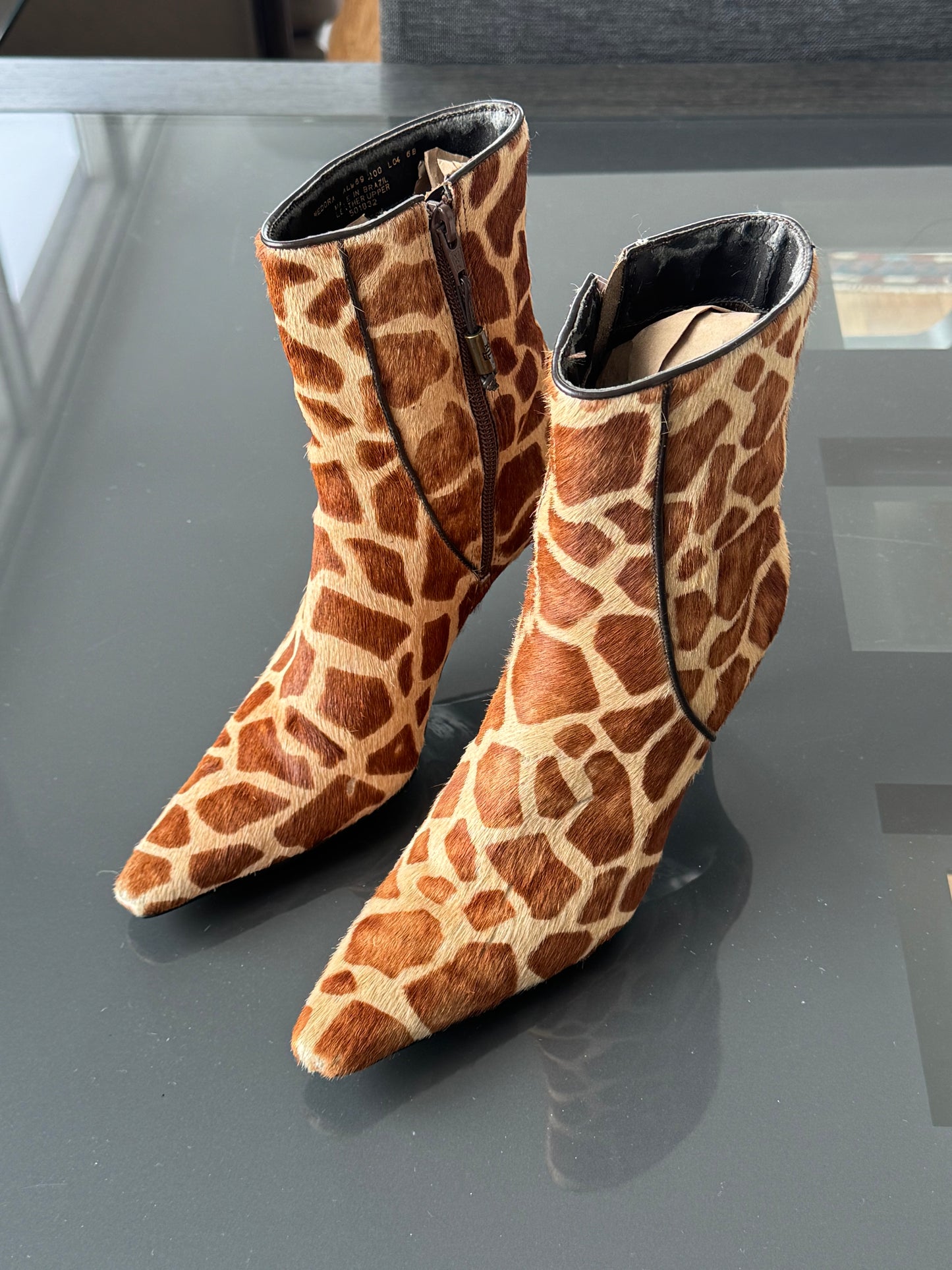 Ralph Lauren Giraffe Pony Hair Ankle Boots 36