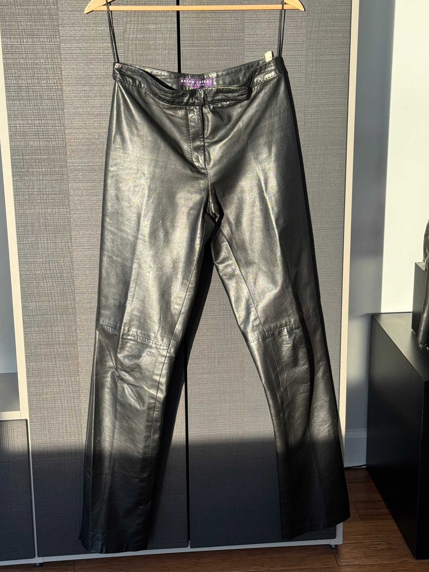 Ralph Lauren Purple Label Stitched Leather Pants
