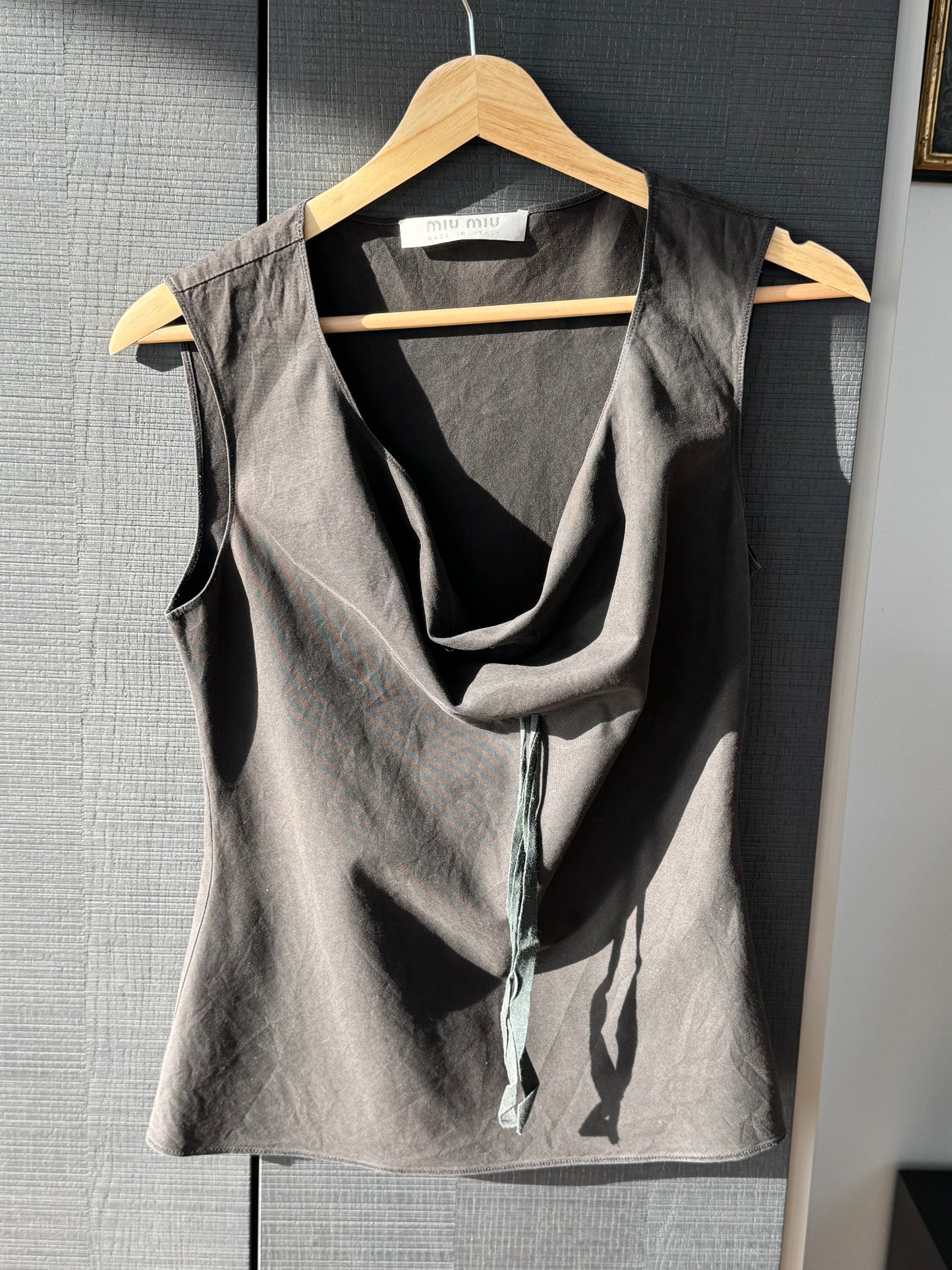 Miu Miu 90s Draped Cotton Tank