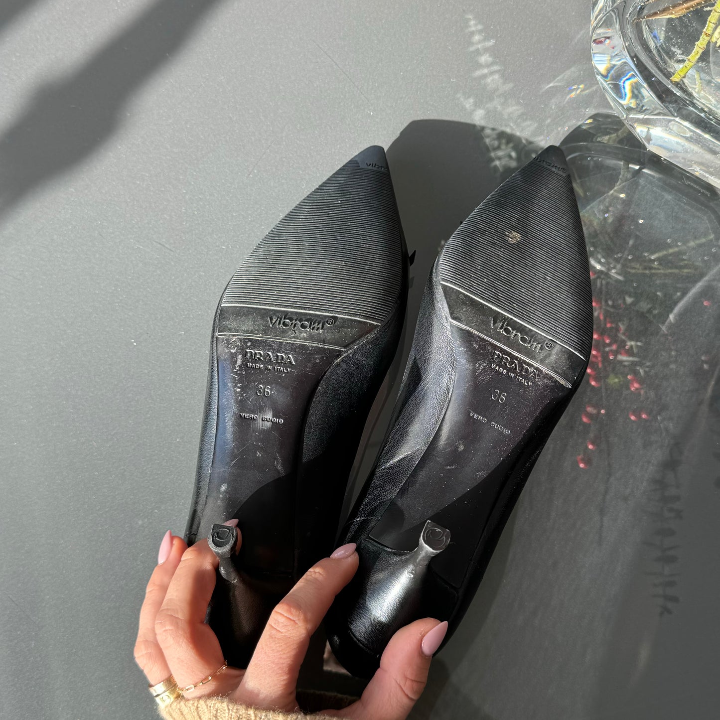Prada Tuxedo Kitten Heels 36