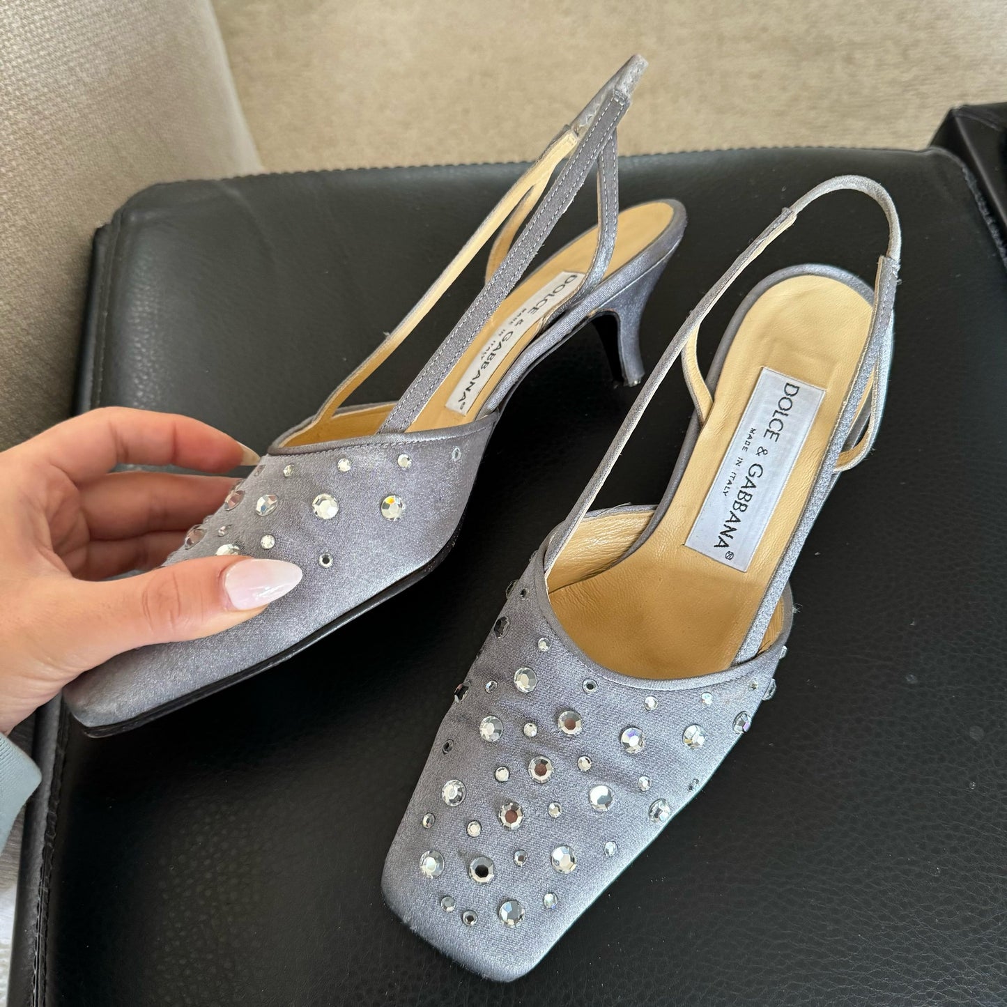 Dolce & Gabbana Slingback Rhinestone Heels