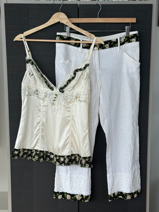 Dolce & Gabbana Early 2000s Floral Cream Set