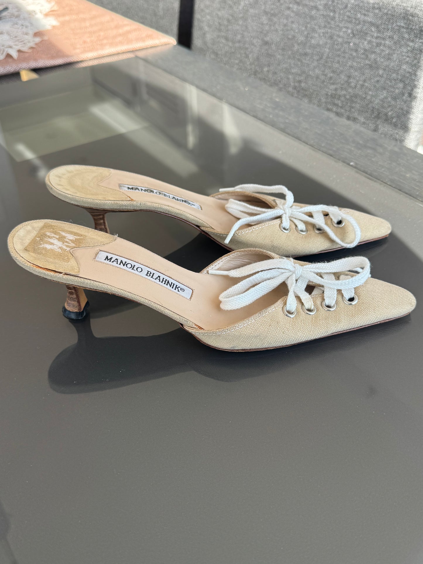 Manolo Blahnik Lace-Up “Sneaker” Heels 36.5