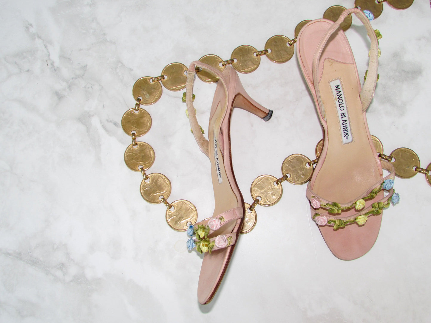 Manolo Blahnik vintage floral sandals 36