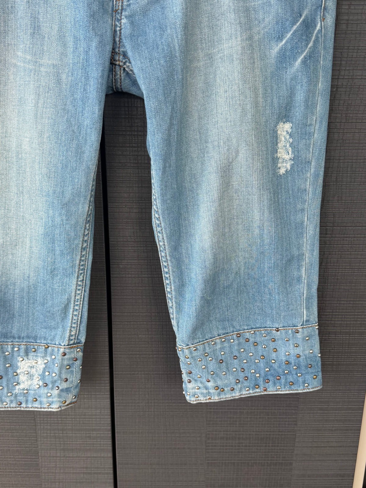 Vintage John Galliano Studded Denim Capri Pants