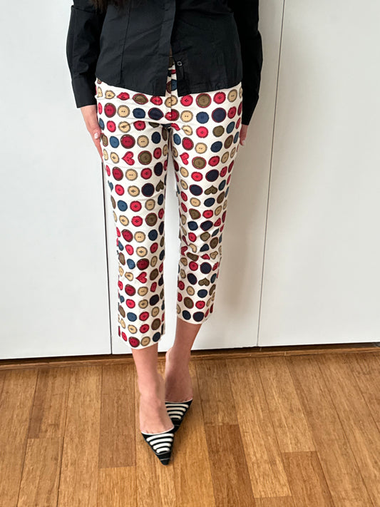 Moschino Button Printed Capris