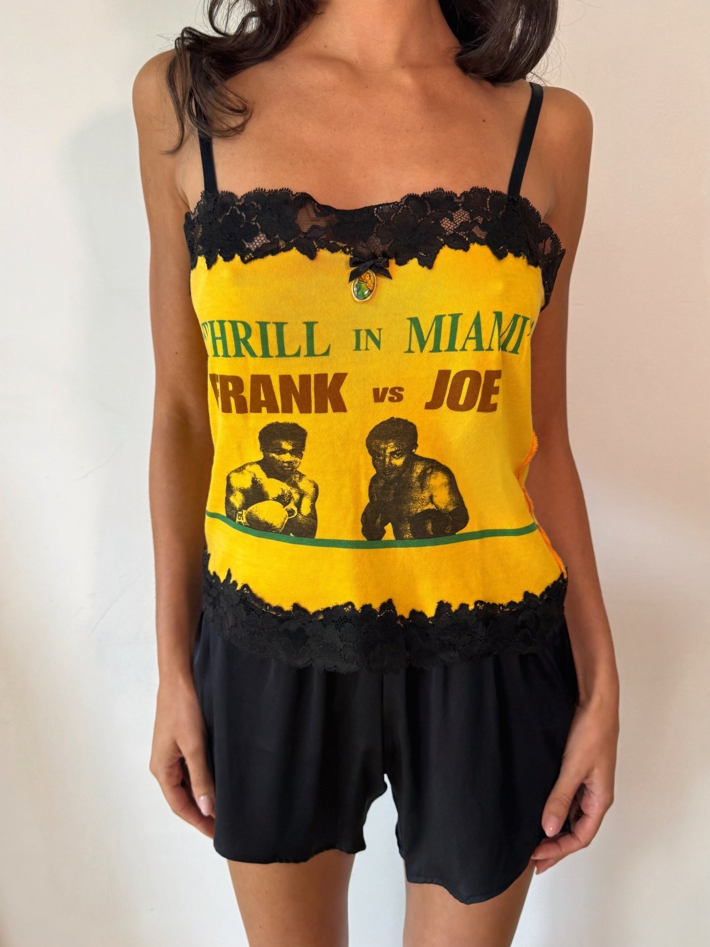 Dolce & Gabbana 1990s Yellow Boxing Graphic Top