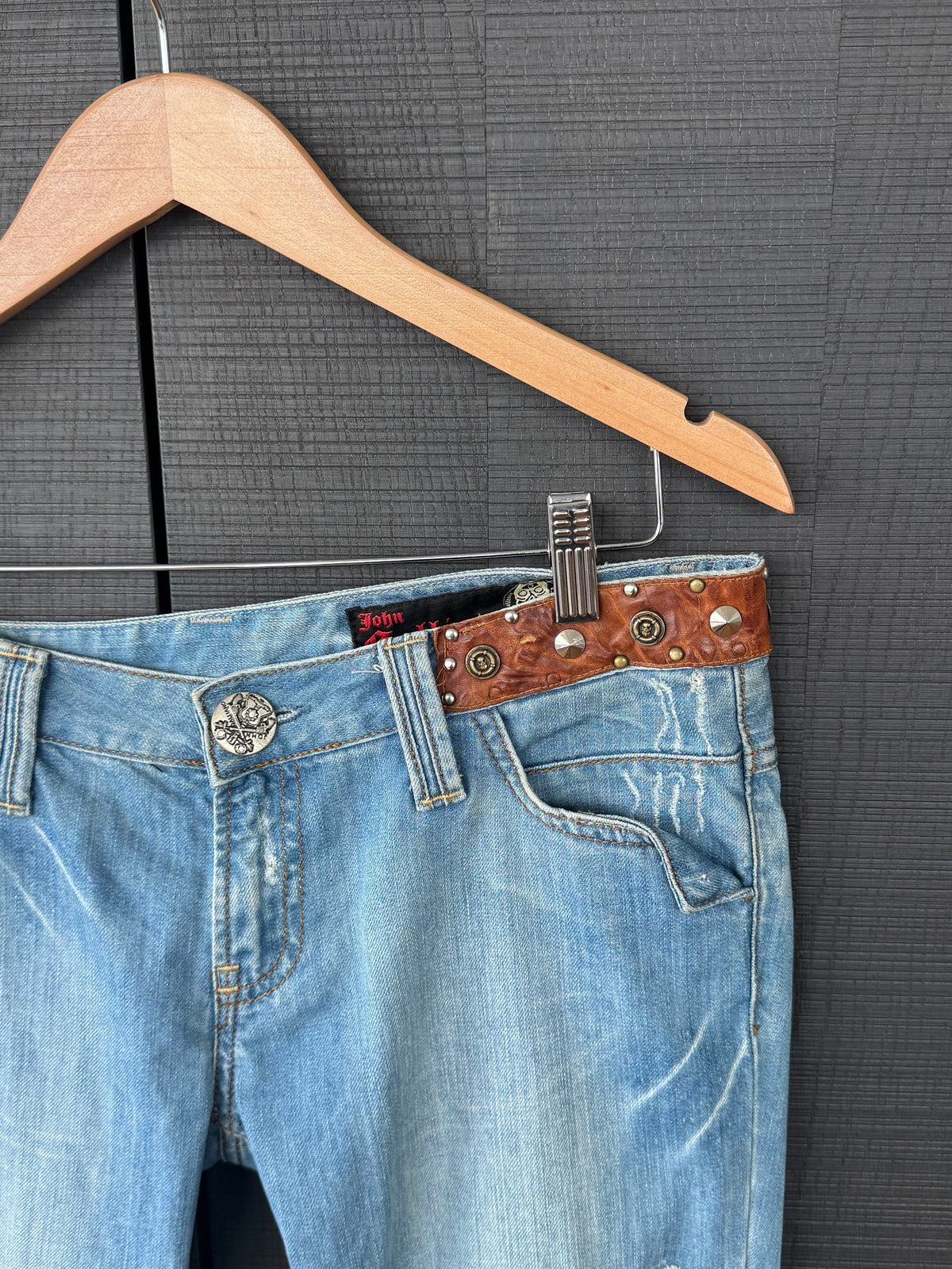 Vintage John Galliano Studded Denim Capri Pants