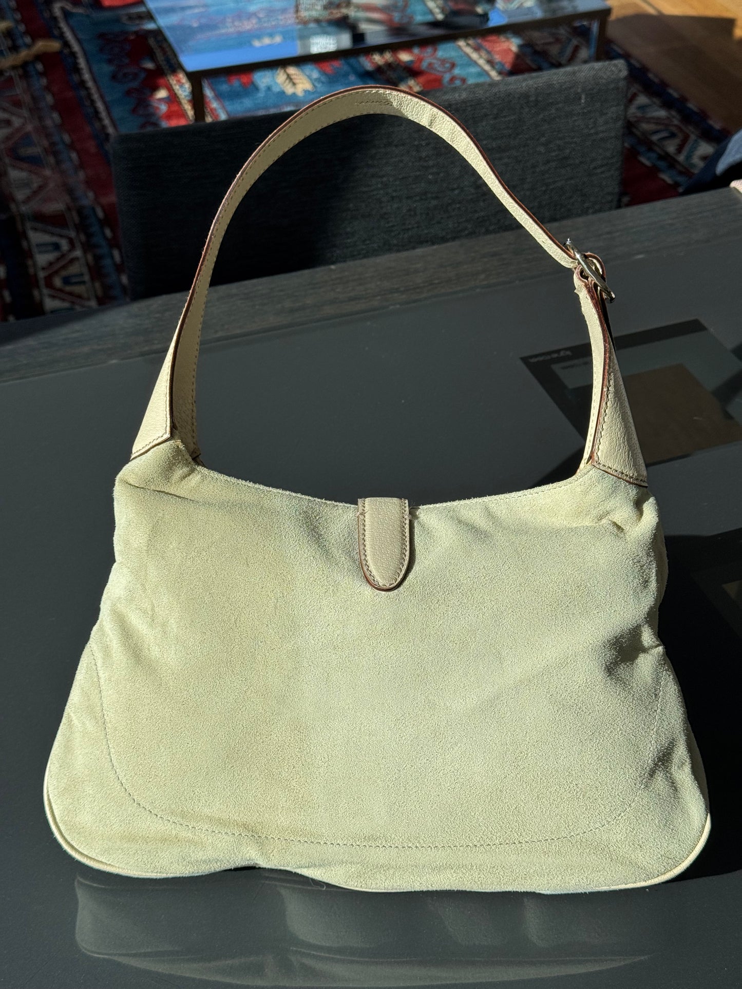 Gucci Vintage Beaded Suede Jackie Bag