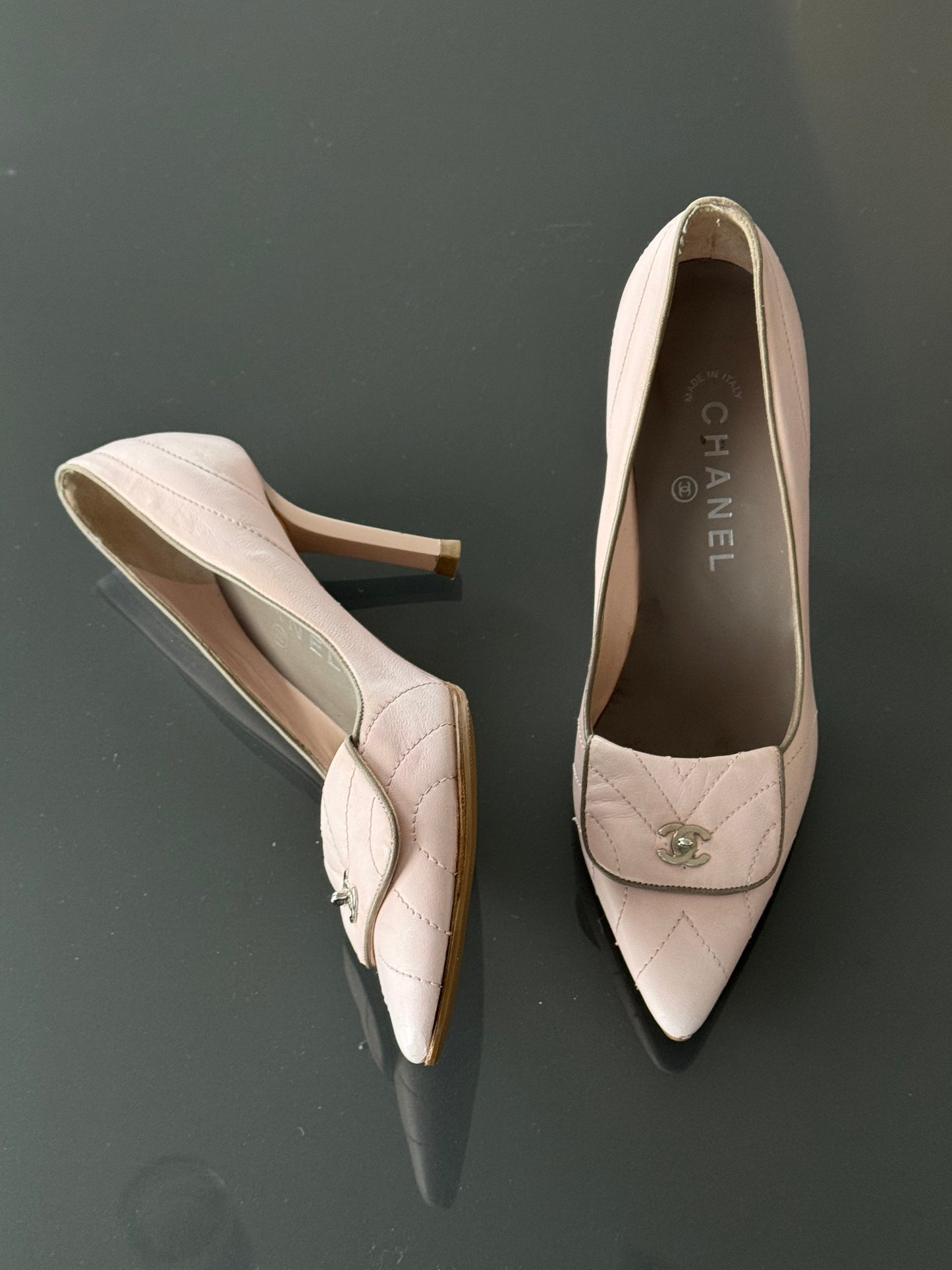 Vintage Chanel 2003 Baby Pink Pumps ~36.5