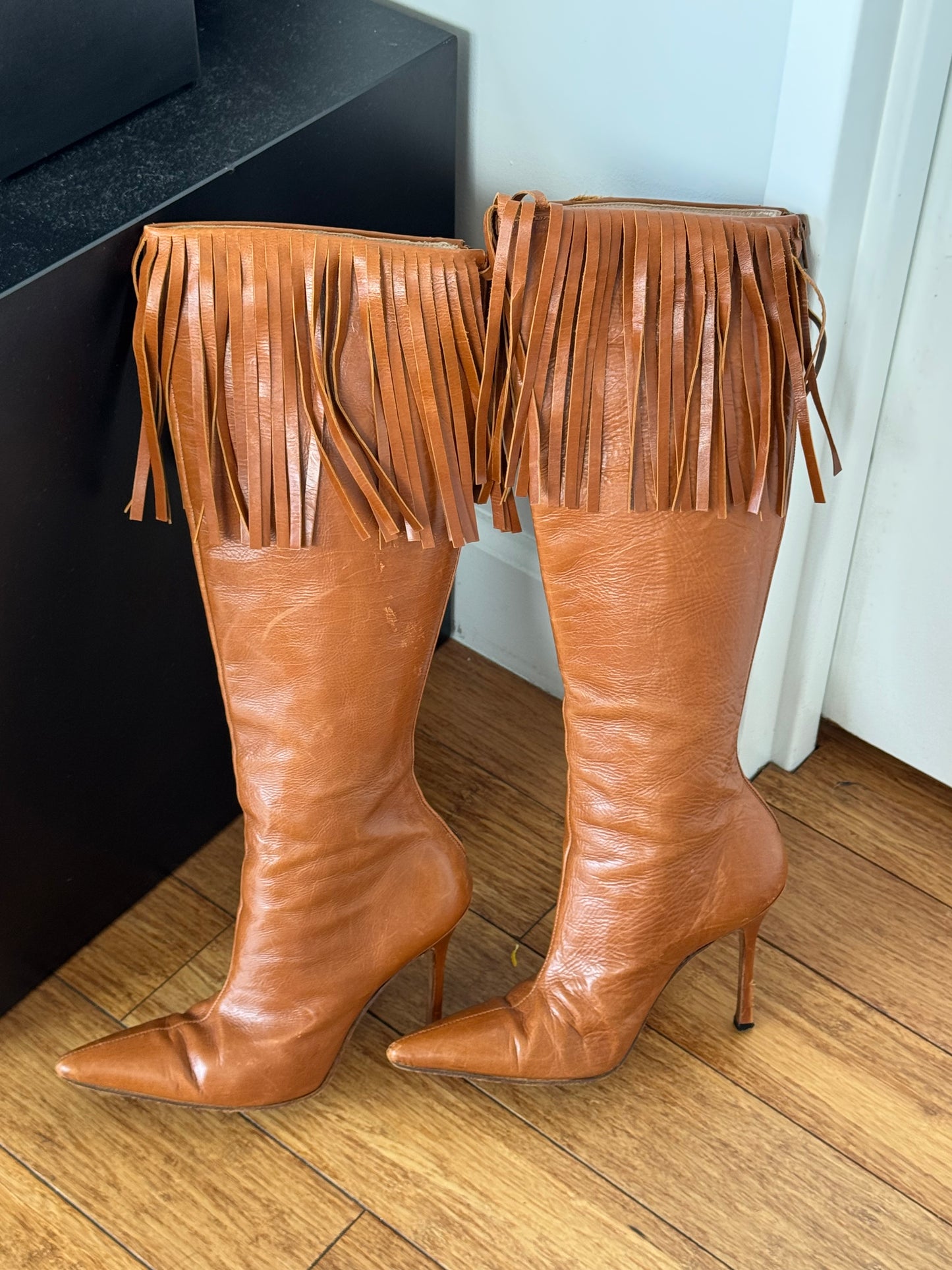 Vintage Manolo Blahnik Fringe Boots 36.5