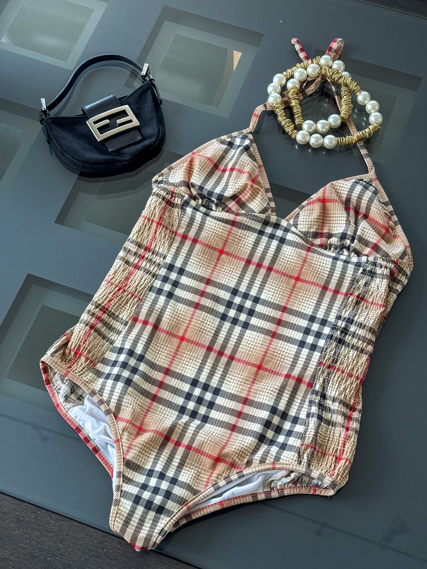 Vintage Burberry One-Piece Swimsuit
