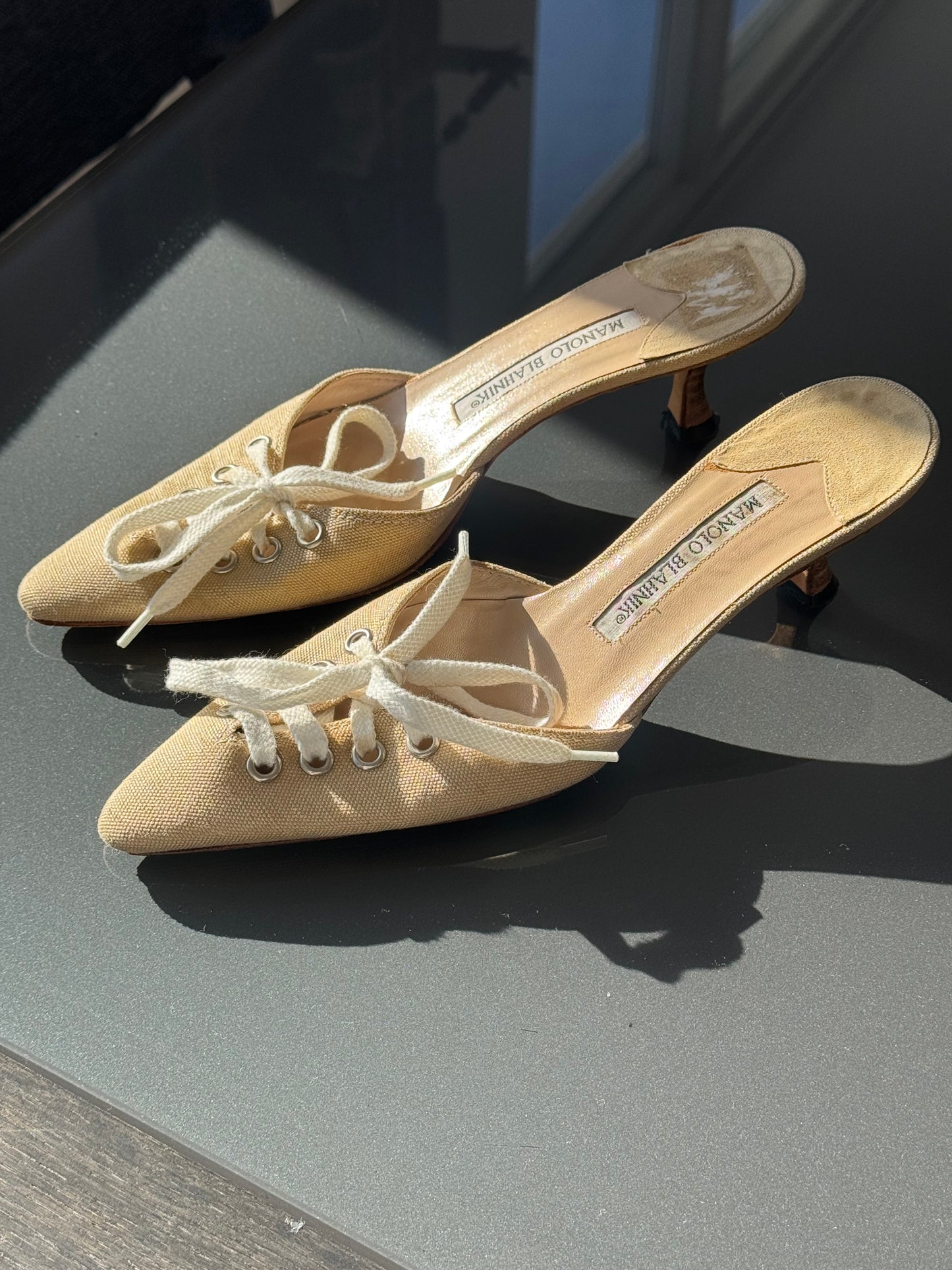 Manolo Blahnik Lace-Up “Sneaker” Heels 36.5