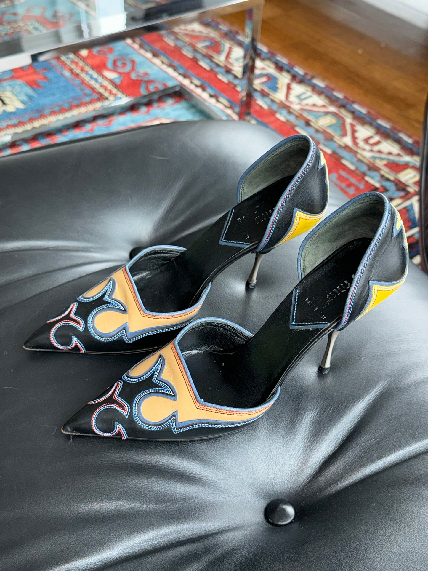 Miu Miu Western Mules 35 (runs like 36.5/37)