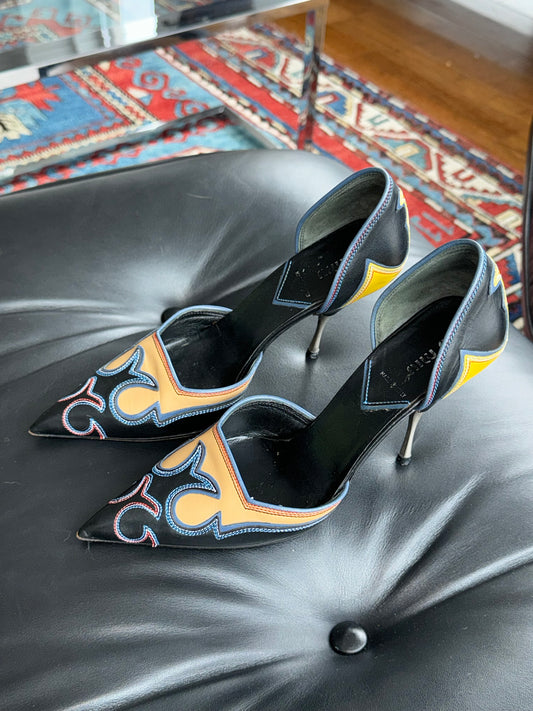 Miu Miu Western Mules 35 (runs like 36.5/37)
