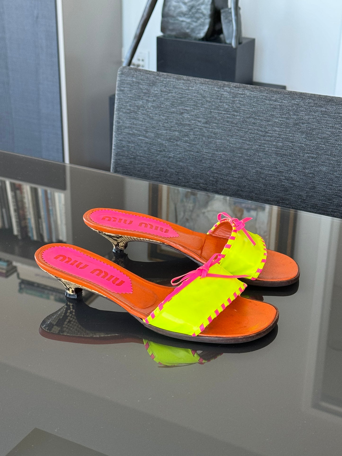 Miu Miu s/s 1999 Neon Sandals 36.5