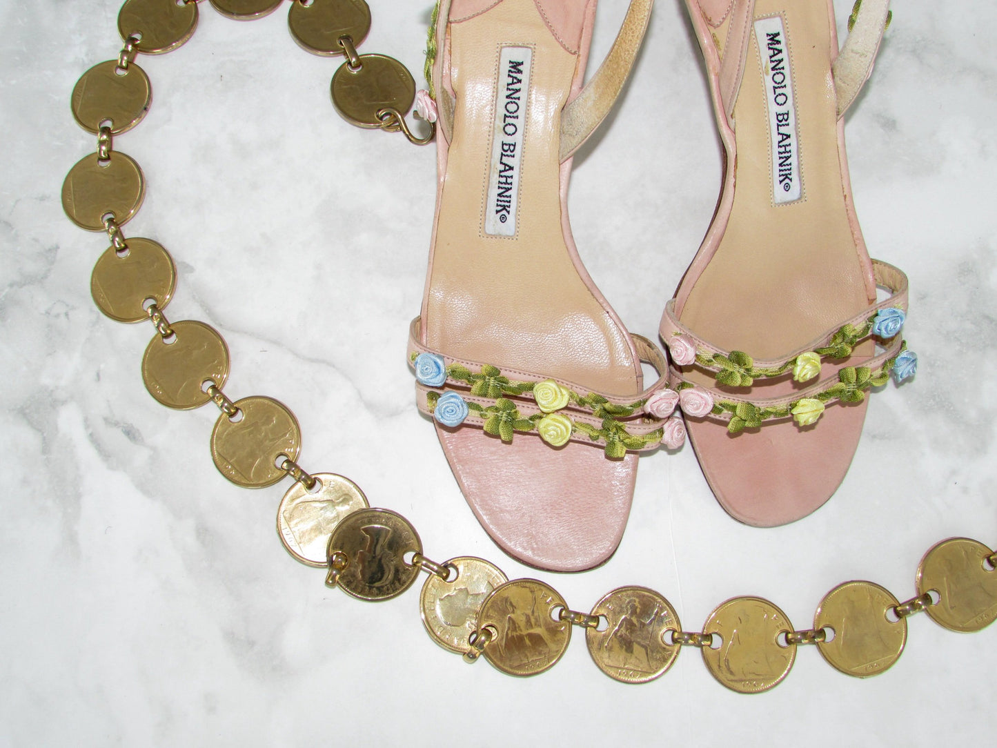 Manolo Blahnik vintage floral sandals 36