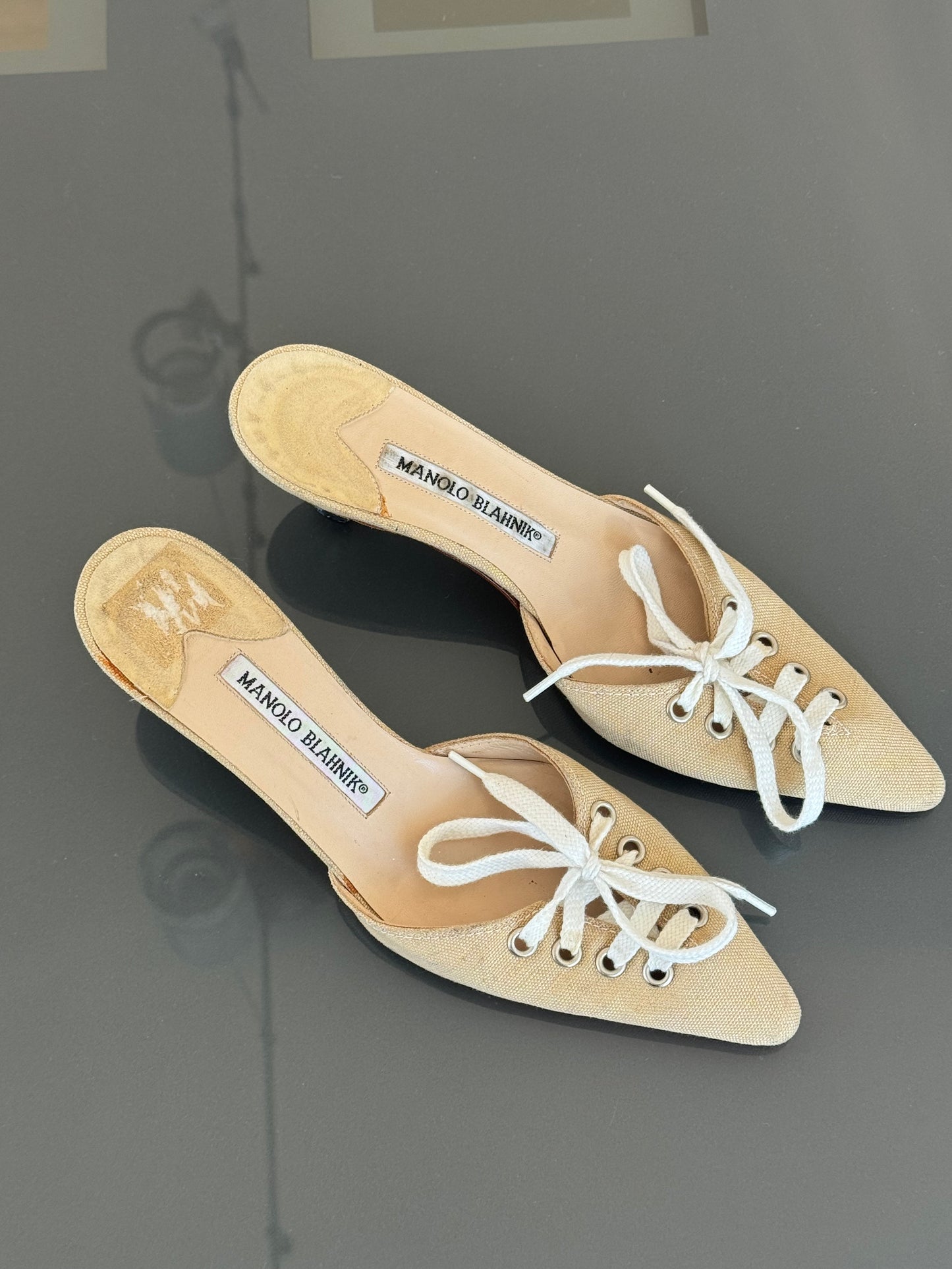 Manolo Blahnik Lace-Up “Sneaker” Heels 36.5