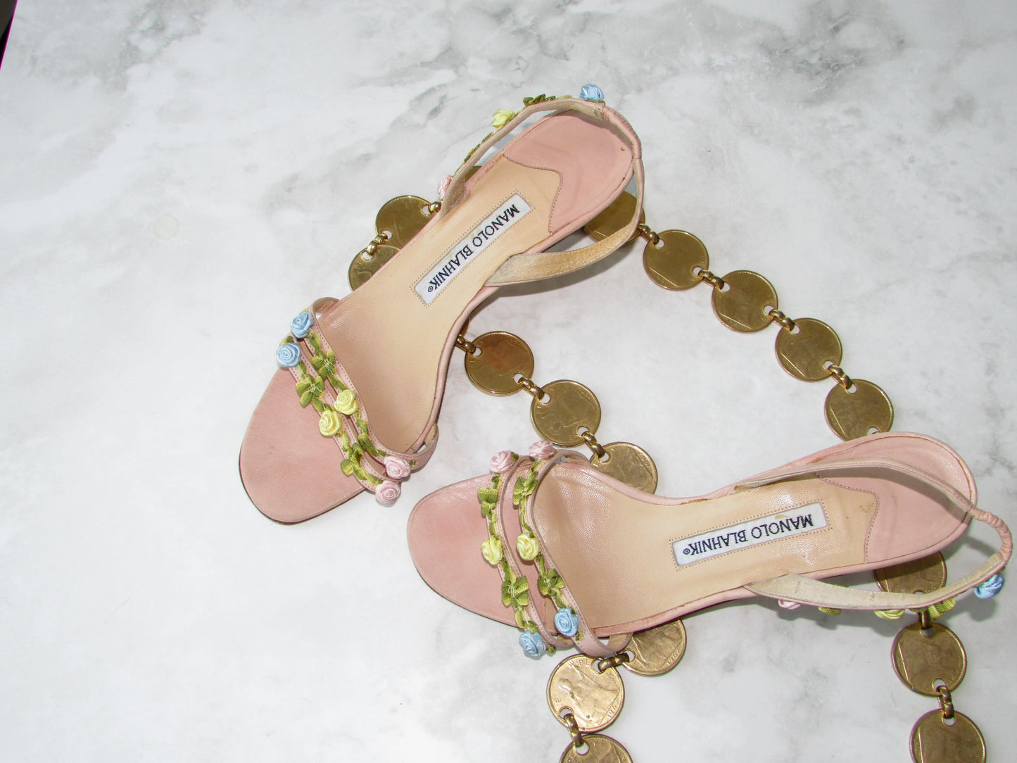 Manolo Blahnik vintage floral sandals 36