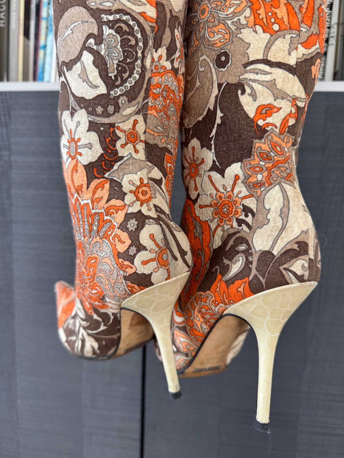 Dolce & Gabbana SS2004 Floral Knee-High Boots 37