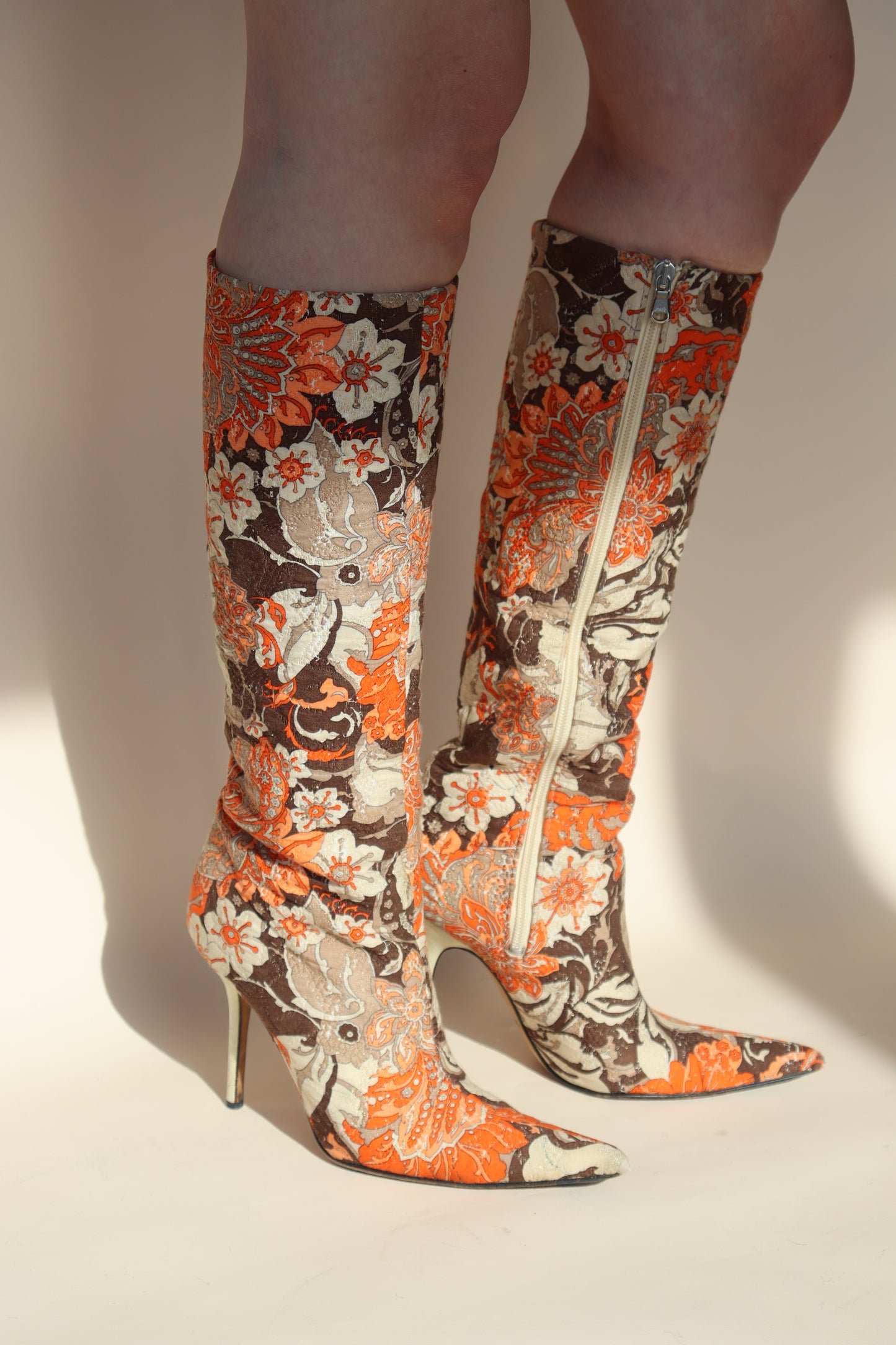 Dolce & Gabbana s/s 2004 Floral Brocade Boots 39