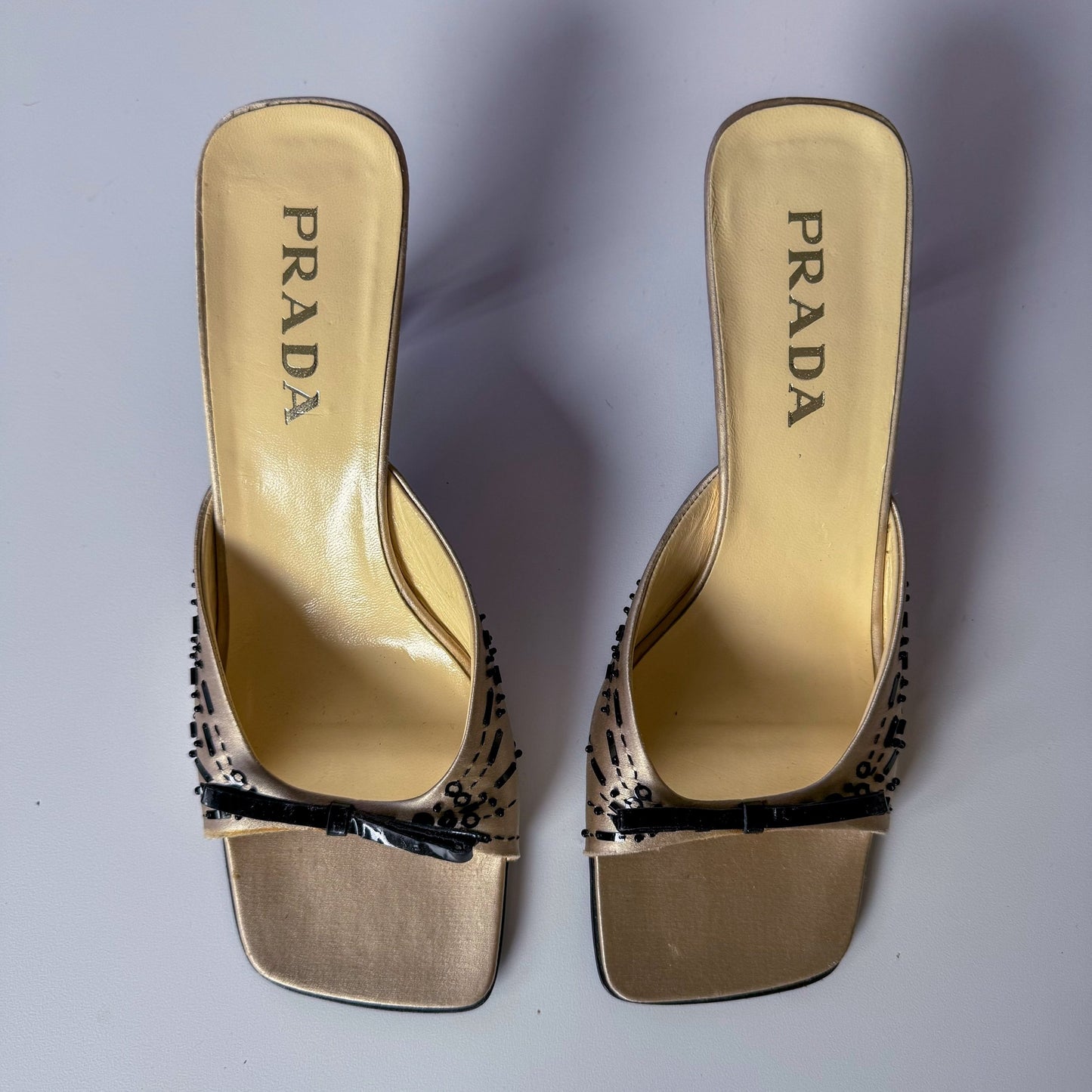 Prada Vintage Beaded Sandal Mules 39.5