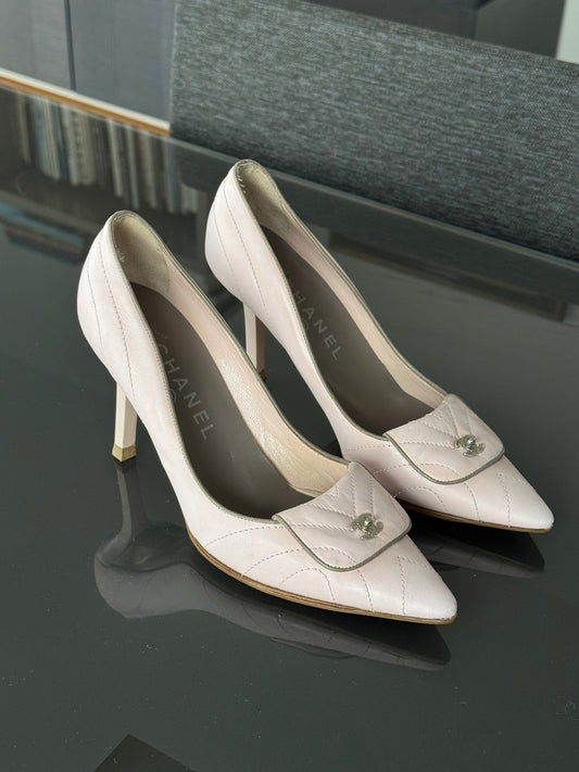 Vintage Chanel 2003 Baby Pink Pumps ~36.5