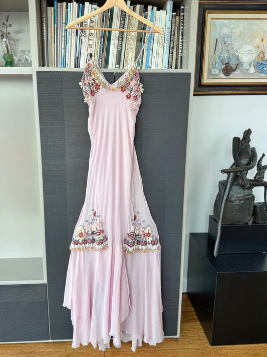 Paola Frani Embellished Silk Dress